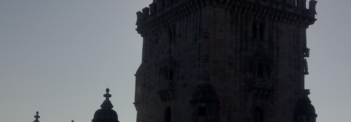 View of the Belem Tower in Lisbon at sunset