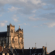 View of the Cathedral of Amiens at sunset